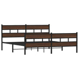 Metal Bed Frame without Mattress Brown Oak 183x213 cm 3308479