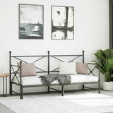 Daybed with Trundle without Mattress Black 75x190 cm Steel 4104672