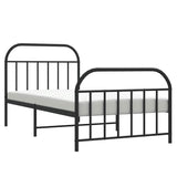 Bed Frame Black Steel Single Bed Frame Rectangular 353647