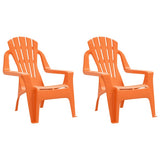 Garden Chairs 2 pcs for Children Orange 37x34x44cm PP Wooden Look 364742
