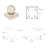 Post Caps 6 pcs Globe Final Stainless Steel 81x81 mm 145494