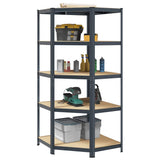 5-Layer Corner Shelf Anthracite Steel&Engineered Wood 4016965
