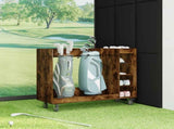Golf Cabinet with Wheel Plain Smoked Oak 120 x 45 x 98 cm 899475