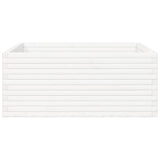 Garden Planter White 110x110x46 cm Solid Wood Pine 3282435