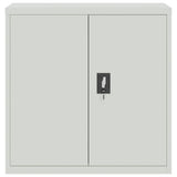 20114 Office Cabinet with 2 Doors Grey 90 cm Steel