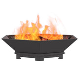 Fire Pit Black 100 x 100 x 28 cm Steel 858998