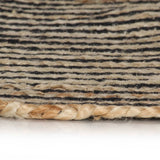 Handmade Rug Jute with Spiral Design Black 150 cm 133721