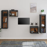 TV Cabinets 4 pcs Grey Solid Wood Pine 3100251