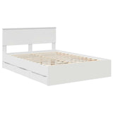 Bed Frame with Drawer White 140 x 200 cm Engineer Wood 3410700