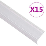 Stair Nosings in L-shape 15 pcs Aluminium 90 cm Silver 146737