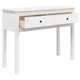 Console Table White 100x35x75 cm Solid Wood Pine 814615