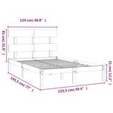 Bed Frame without Mattress White 120x190 cm Small Double Solid Wood 3104644