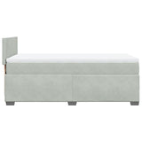 Box Spring Bed with Mattress Light Grey 100x200 cm Velvet 3286228