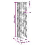 Gabion Raised Beds 3 pcs 30x30x150 cm Iron 151250