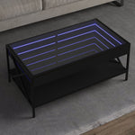 ZNTS Coffee Table with Infinity LED Black 90x50x38 cm 847707