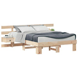 Bed Frame with Headboard Brown 120 x 190 cm Solid Pine Wood 3385700
