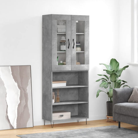 Highboard Concrete Grey 69.5x34x180 cm Engineered Wood 3198757
