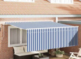 Retractable Awning Retractable Blue and White 300 x 200 cm 3329489