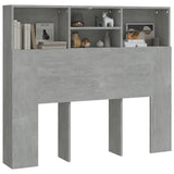 Headboard Cabinet Concrete Grey 120x19x103.5 cm 811857