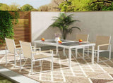 5 Piece Garden Furniture Set with 4 Armchairs and Tempered Glass Table Top, for Deck, Balcony T3398P313541