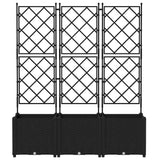 Garden Planter 3 pcs Black 120 x 40 x 143 cm Plastic 42002840
