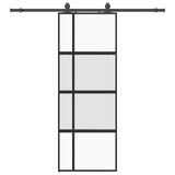 Sliding Door with Hardware Set Black 76x205 cm Tempered Glass 3375898