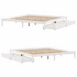 Bed Frame without Mattress White 200x200 cm Solid Wood Pine 3301445