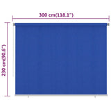 Outdoor Roller Blind 300x230 cm Blue HDPE 312858