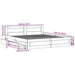 Bed Frame with Headboard without Mattress Grey Sonoma 180x200 cm Super King 3295546