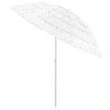 Hawaii Beach Parasol White Polyester Large Tiltable 314701