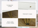 Tall Chest of Drawers, 4-Drawer Dresser for Bedroom, Modern Storage Cabinets with Hairpin Legs, T3398P344338