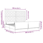 ZNTS Bed Frame Dark Blue 200x200 cm Velvet 3344901