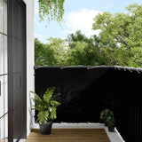 Balcony Screen Black 120x1000 cm 100% Polyester Oxford 4000377