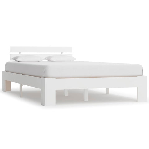 Bed Frame without Mattress White 140x200cm Solid Wood Pine 283157