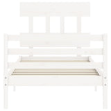Bed Frame without Mattress White Single Solid Wood 3195122