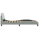 Bed Frame "Dover" Light Grey 100x190 cm Velvet 373267