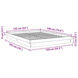 Bed Frame without Mattress 135x190 cm Double Solid Wood Oak 3315736