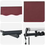 Automatic Retractable Awning Burgundy 300x250 cm 3310181