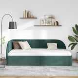 Corner Bed Frame with Headboard Dark green 80 x 200 cm Velvet 42016628