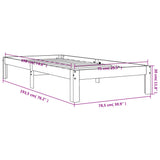 Bed Frame without Mattress Wax Brown 75x190 cm Small Single Solid Wood Pine 844163