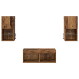 TV Wall Cabinets Wall-mounted 4 pcs Old Wood Engineered Wood 3402914