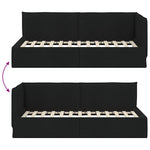 Corner Bed Frame with Headboard Black 90 x 200 cm Fabric 42016465