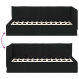 Corner Bed Frame with Headboard Black 90 x 200 cm Fabric 42016465