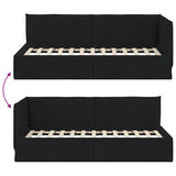 Corner Bed Frame with Headboard Black 90 x 200 cm Velvet 42016465