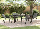 Garden Dining Set 5 pcs Anthracite Powder-Coated Steel 3379285
