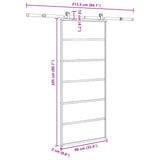 Sliding Door with Hardware Set 90x205 cm ESG Glass&Aluminium 3332831