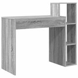Desk with Shelf Grey Sonoma 100 x 40 x 90 cm Engineered Wood 869319