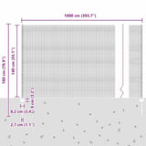 Welded Wire Fence with Post 10 x 1.4 m PVC-Coated Steel 3336571