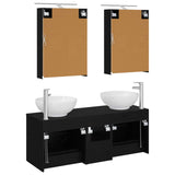 Bathroom Furniture Set 5 pcs Black Oak 3406952
