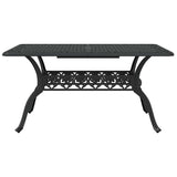 Garden Dining Set Black Cast Aluminium 5 Piece Set Rugged 3216317